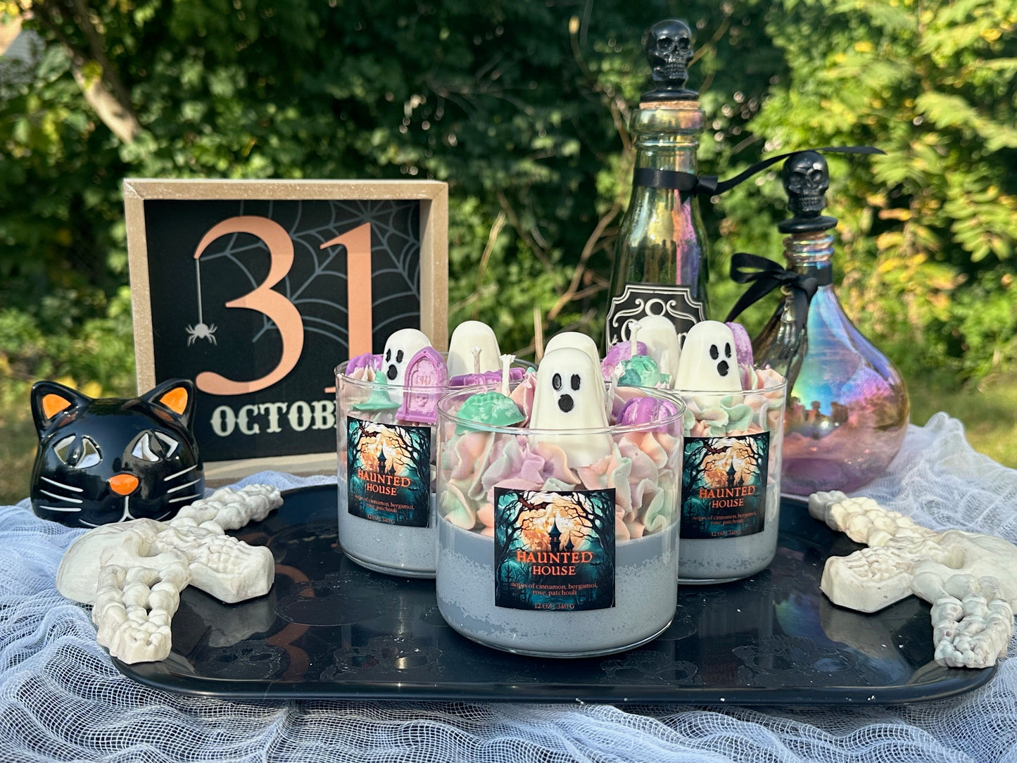 Haunted House Whipped Halloween Candle